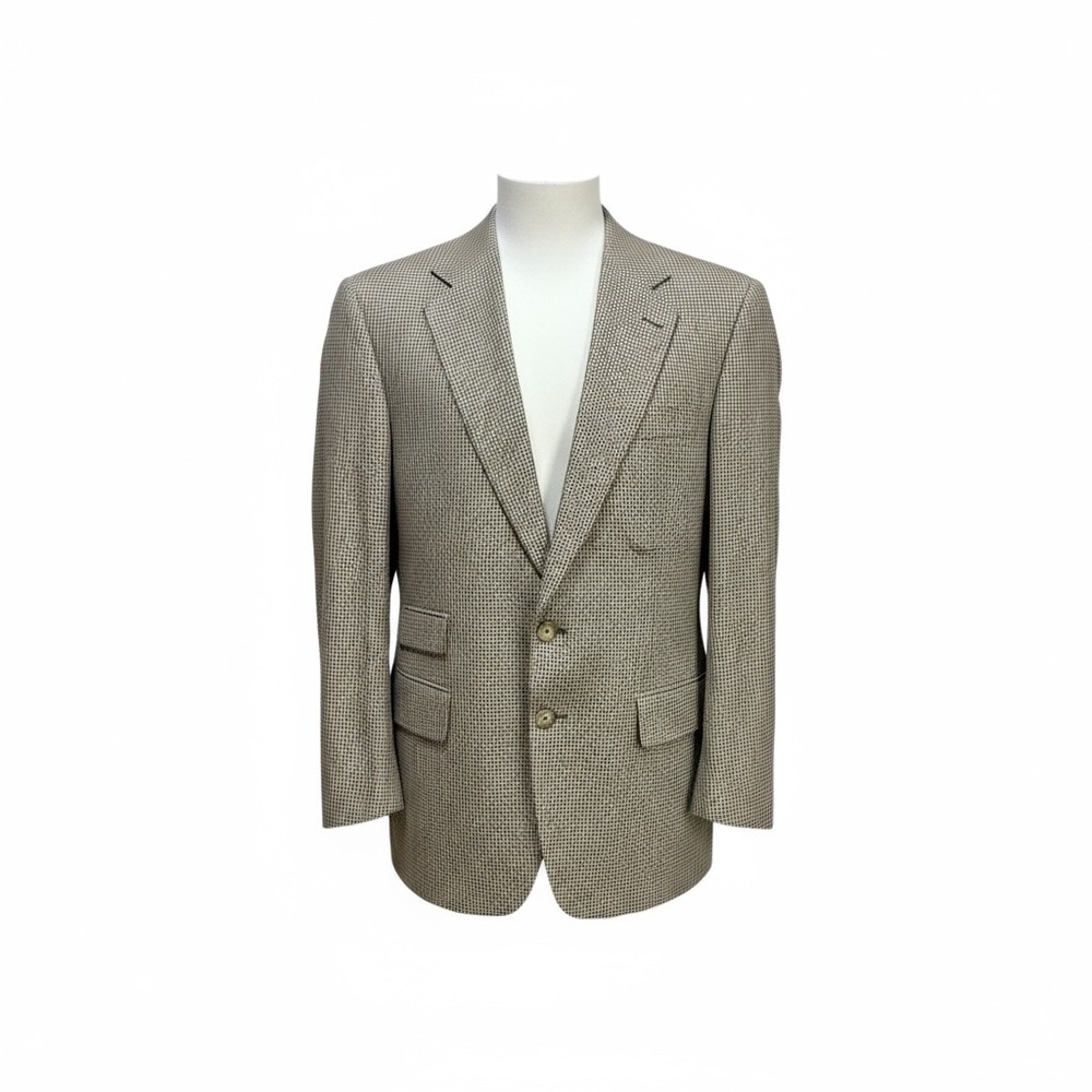 Burberrys Saks Fifth Avenue Houndstooth Blazer Wool Men's 44R Sport Coat‎